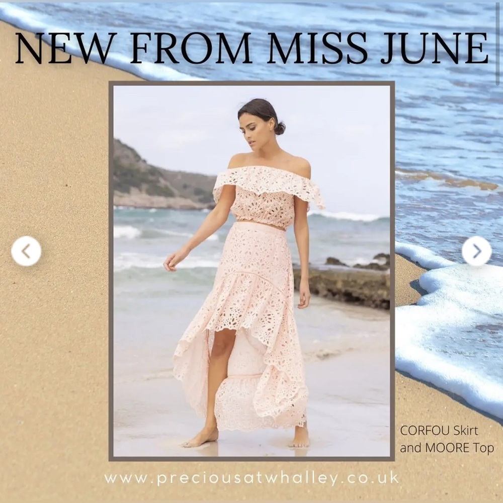 New CORFOU SKIRT BY MISS JUNE, eyelet maxi skirt  sz F